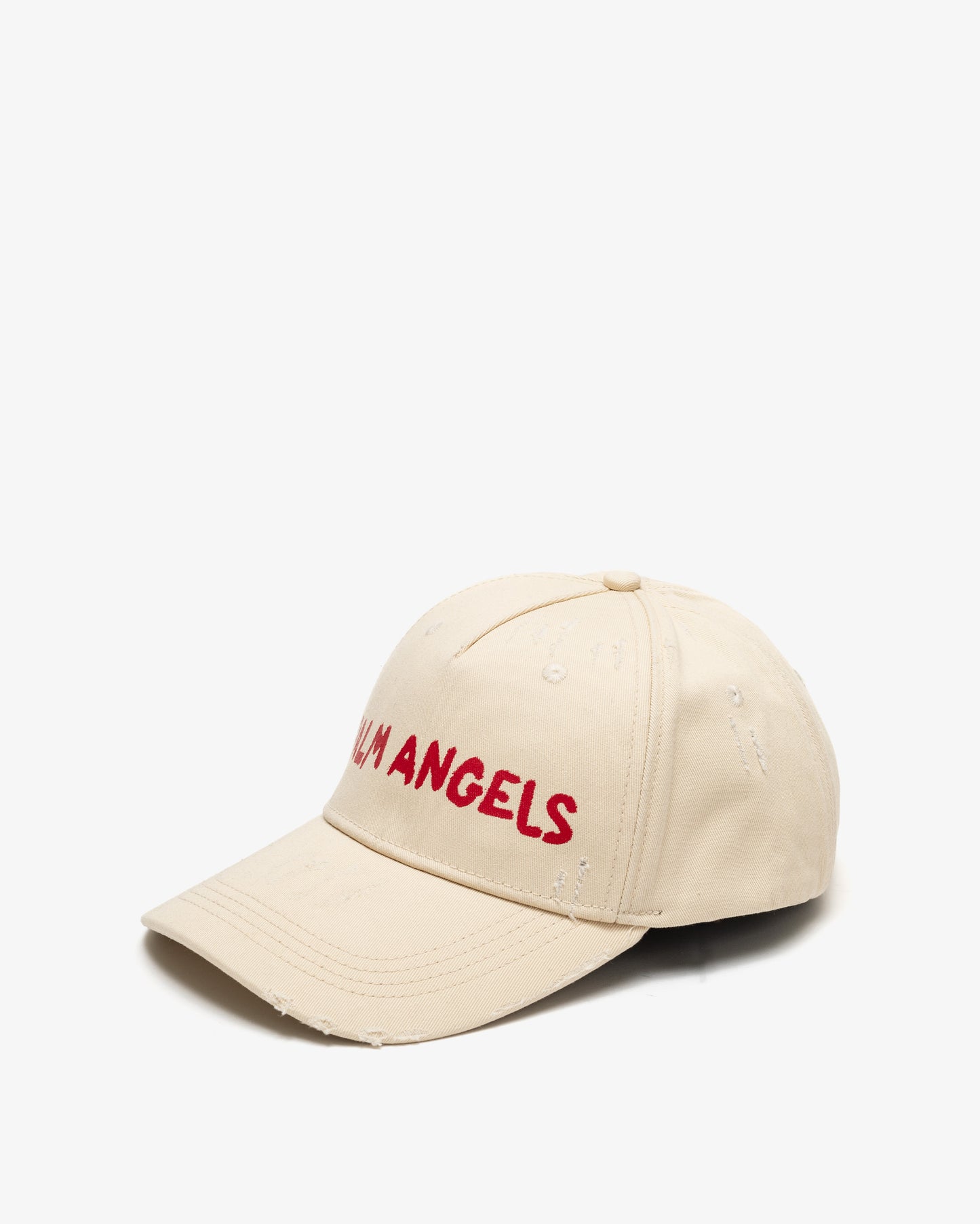 PALM ANGELS Logo Cap Off White-Red