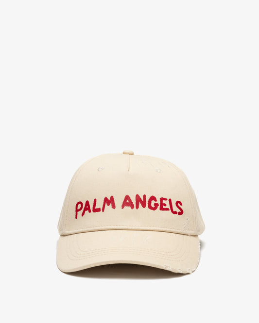 PALM ANGELS Logo Cap Off White-Red