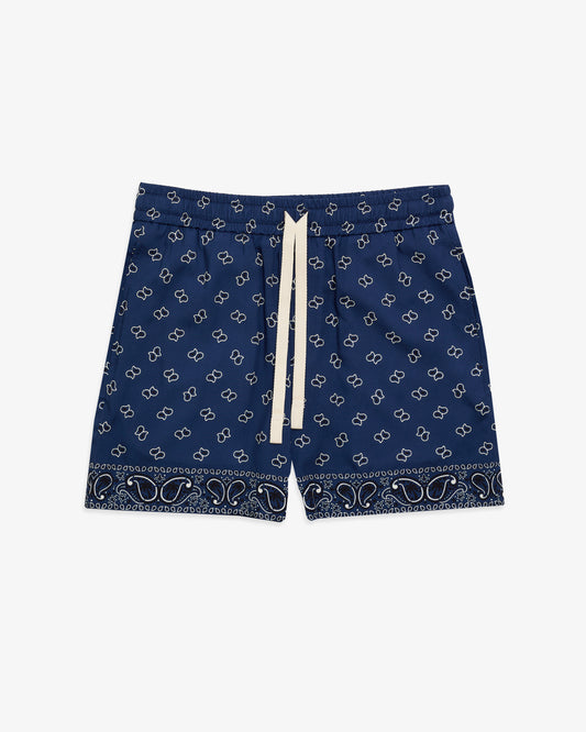 PALM ANGELS Paisley Shorts Navy