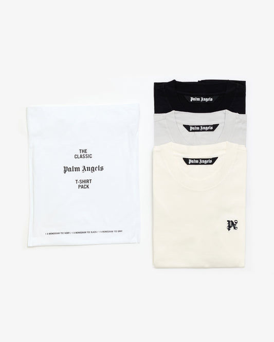 PALM ANGELS Three-pack Monogram T-shirts