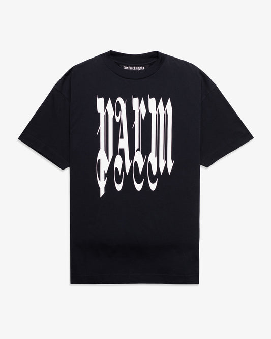 PALM ANGELS Gothic Palm Tee Black Off White