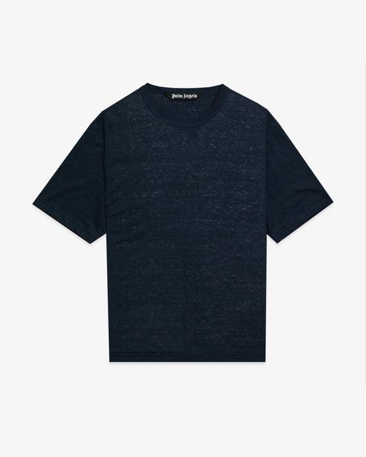 PALM ANGELS Classic Linen Logo Tee Navy