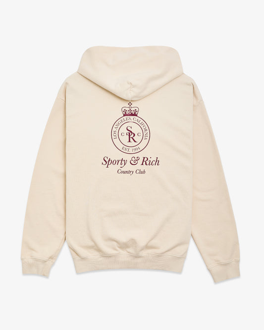 SPORTY & RICH Crown Hoodie Cream