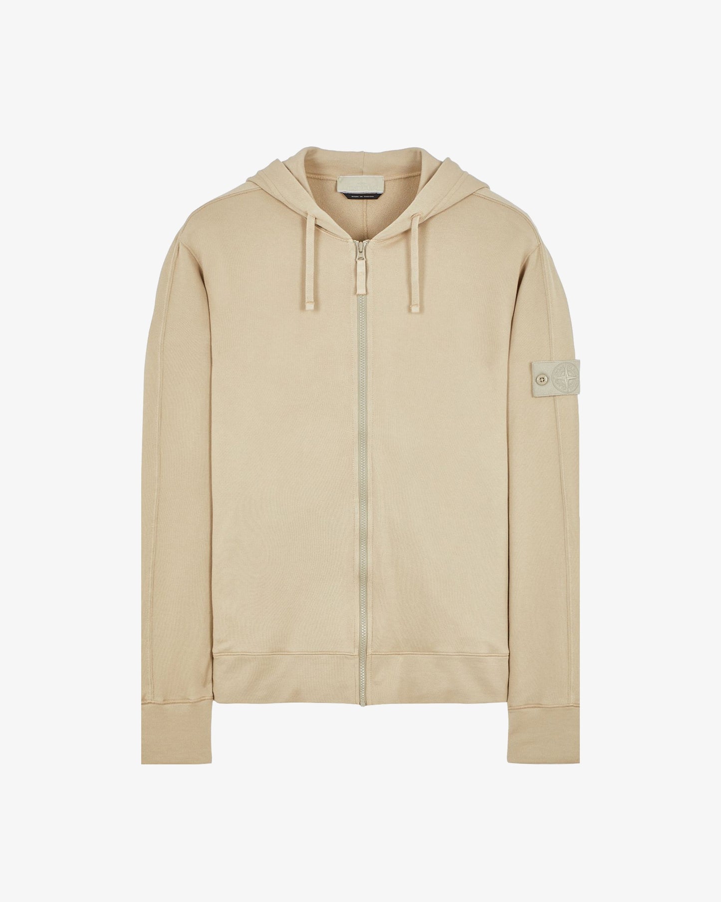 STONE ISLAND Ghost Full-Zip Sweatshirt with Hood Beige